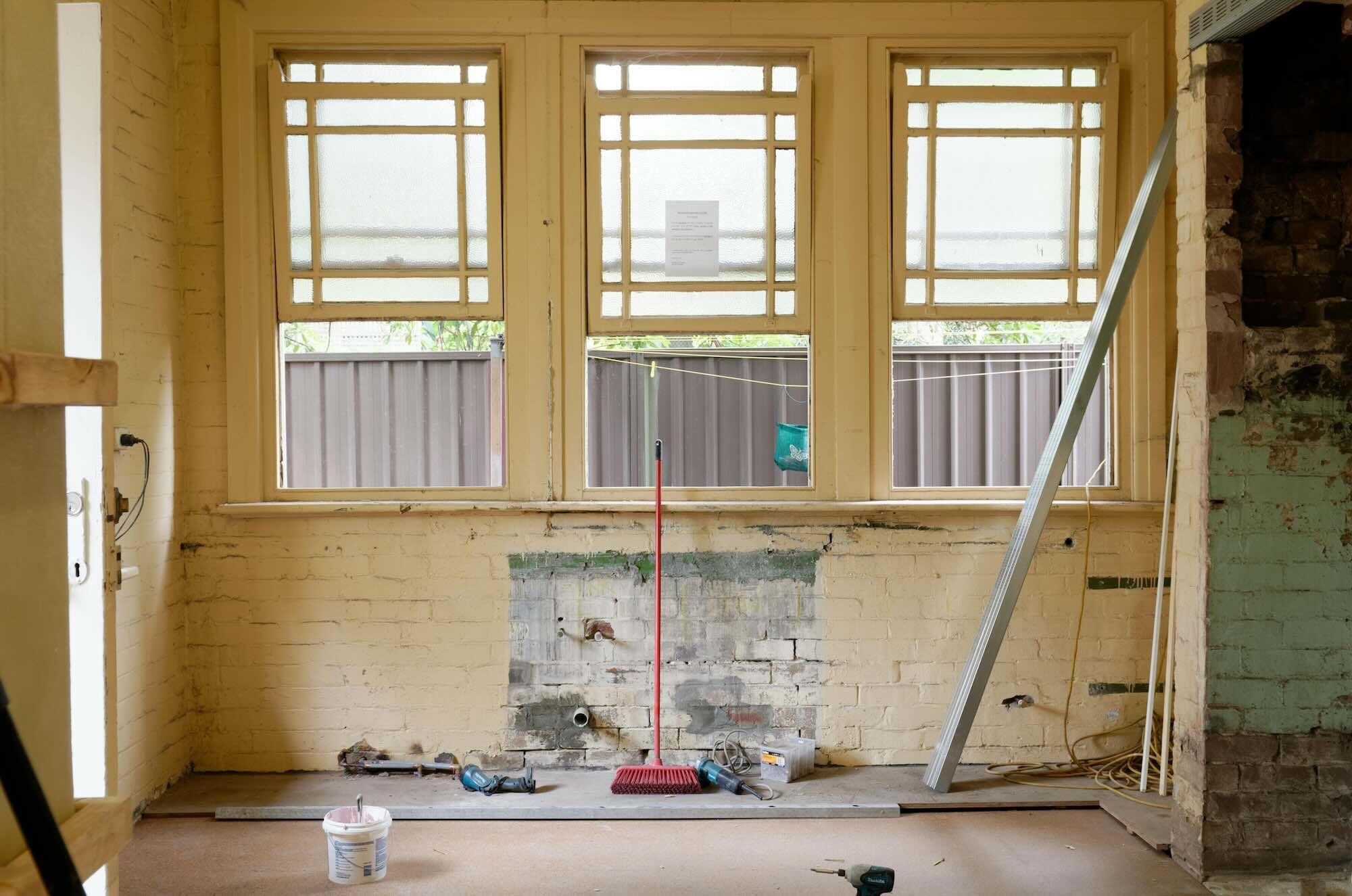 Unfinished wall